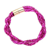 Stone Embellished Twisted Magnetic Bracelet - Madeline Love - Flyclothing LLC