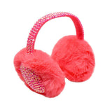 Studded Fluffy Plush Fur Foldable Earmuff - Madeline Love - Flyclothing LLC