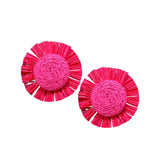 Swirl Raffia Centered Earrings - Madeline Love - Flyclothing LLC