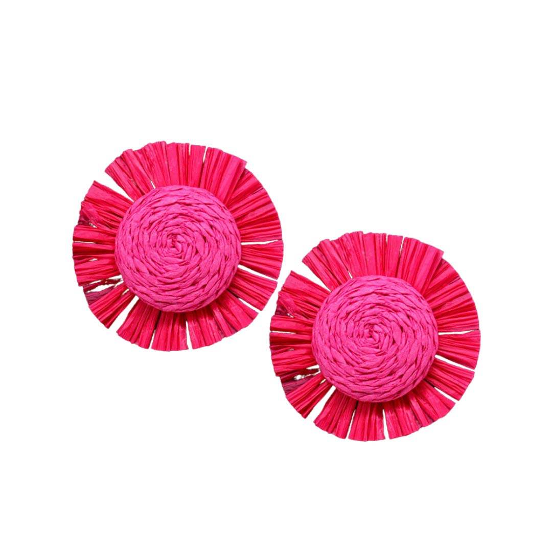 Swirl Raffia Centered Earrings - Madeline Love - Flyclothing LLC