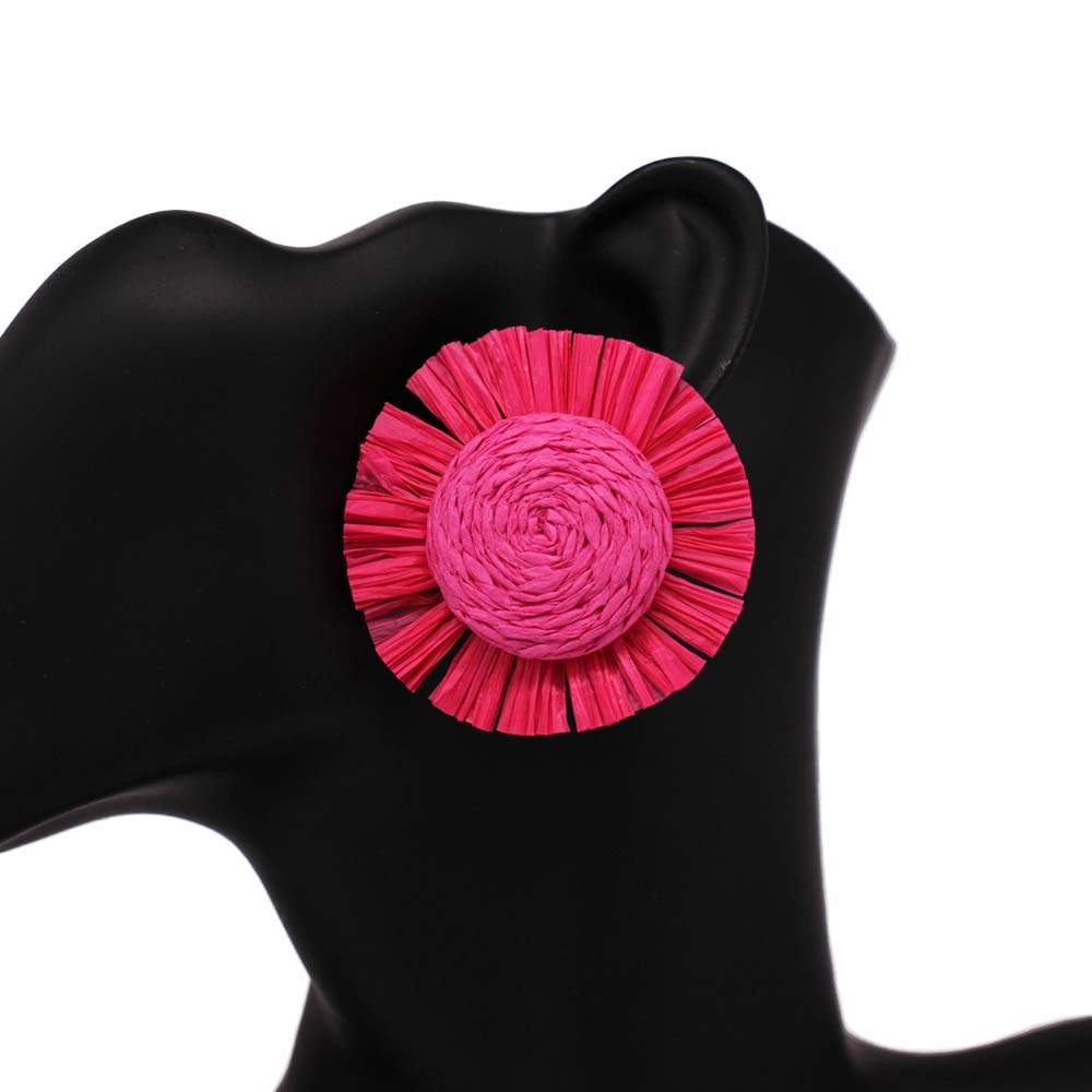 Swirl Raffia Centered Earrings - Madeline Love - Flyclothing LLC