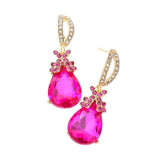 Teardrop Crystal Rhinestone Evening Earrings - Madeline Love - Flyclothing LLC