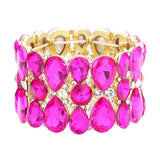 Teardrop Crystal Stretch Evening Bracelet - Madeline Love - Flyclothing LLC