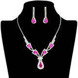 Teardrop Stone Accented Rhinestone Jewelry Set - Madeline Love - Flyclothing LLC