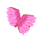 Felt Back Boho Fringe Beaded Earrings - Madeline Love - Flyclothing LLC