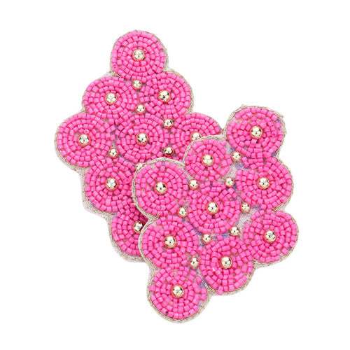 Felt Back Circle Beaded Earrings - Madeline Love - Flyclothing LLC