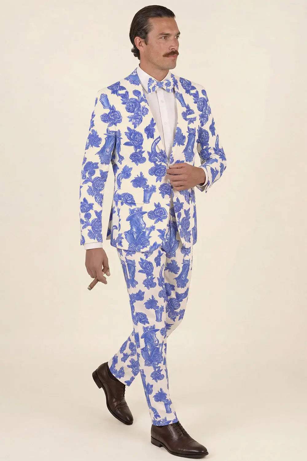 The Thoroughbred | Blue Spring Toile Suit Pants - Shinesty - Flyclothing LLC