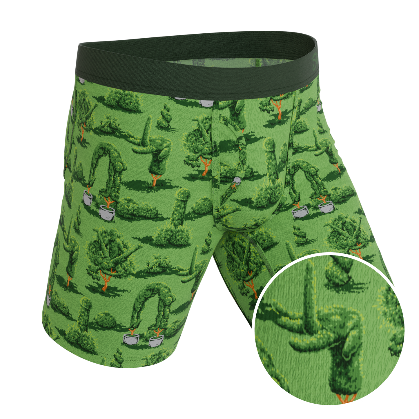 The Full Bush Bush Club | Naughty Landscaping Long Leg Ball Hammock® Pouch Underwear With Fly