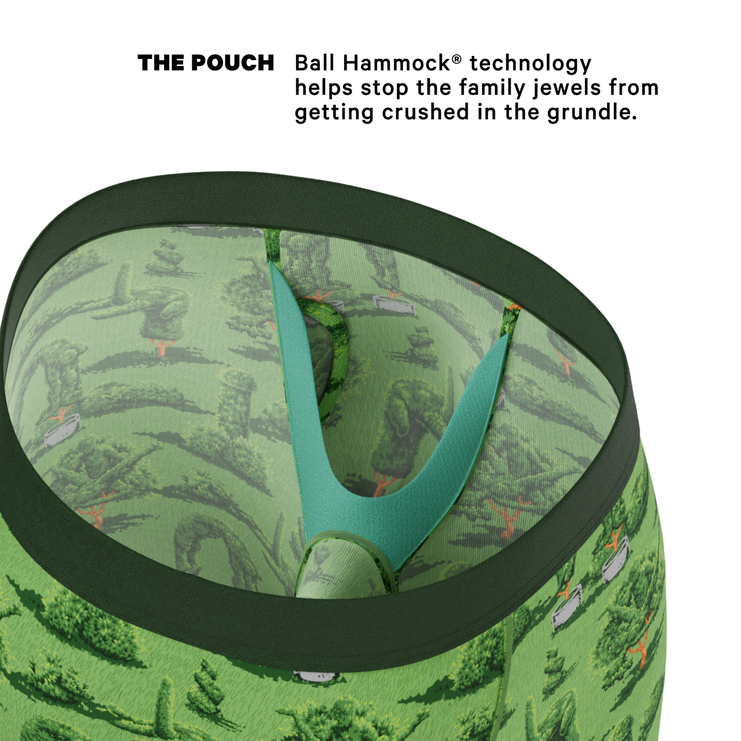 The Full Bush Bush Club | Naughty Landscaping Long Leg Ball Hammock® Pouch Underwear With Fly