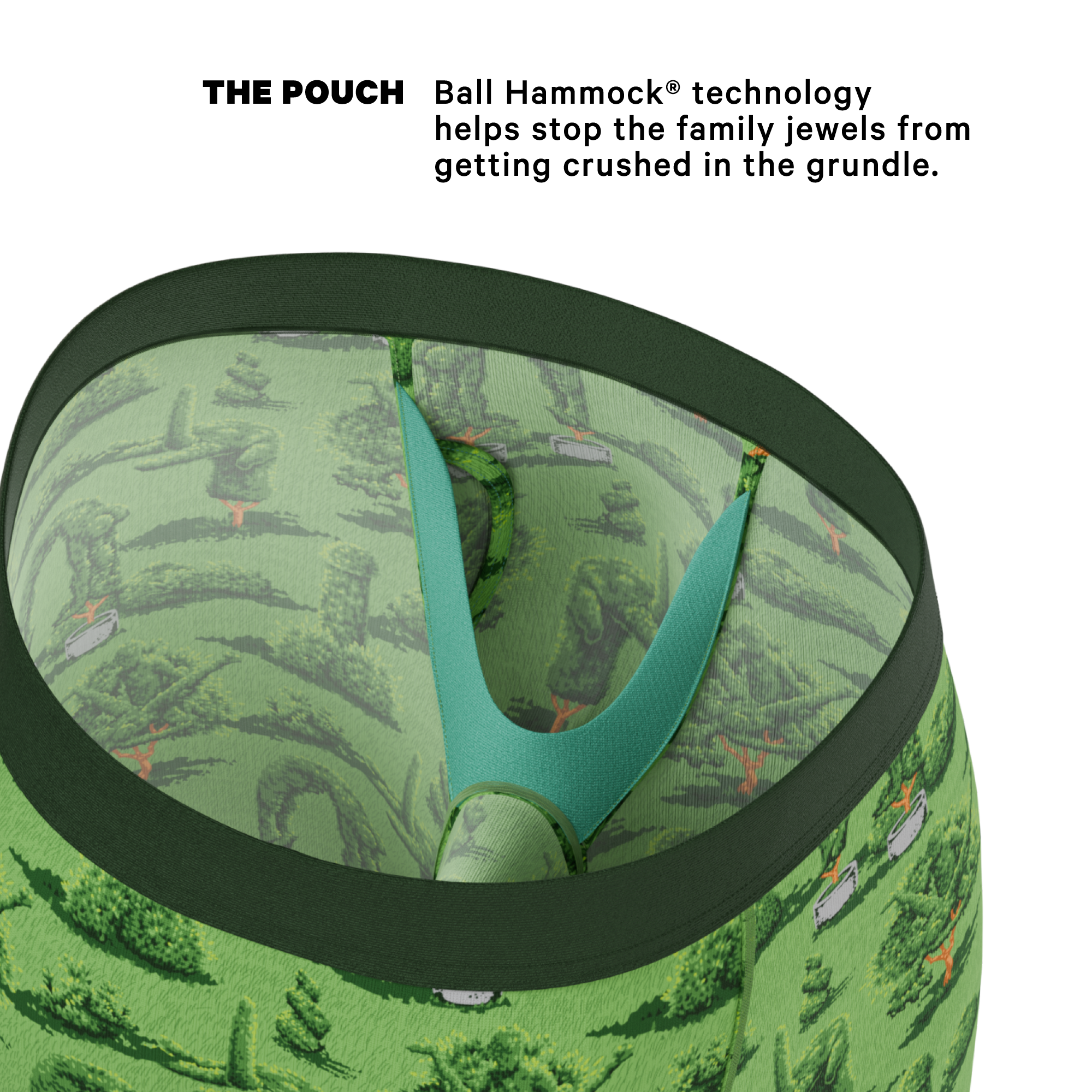 The Full Bush Bush Club | Naughty Landscaping Long Leg Ball Hammock® Pouch Underwear With Fly