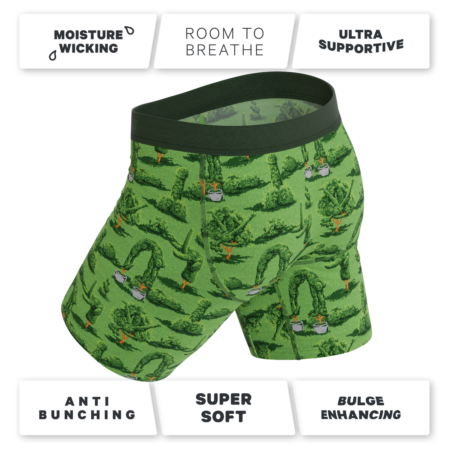 The Full Bush Bush Club | Naughty Landscaping Long Leg Ball Hammock® Pouch Underwear With Fly