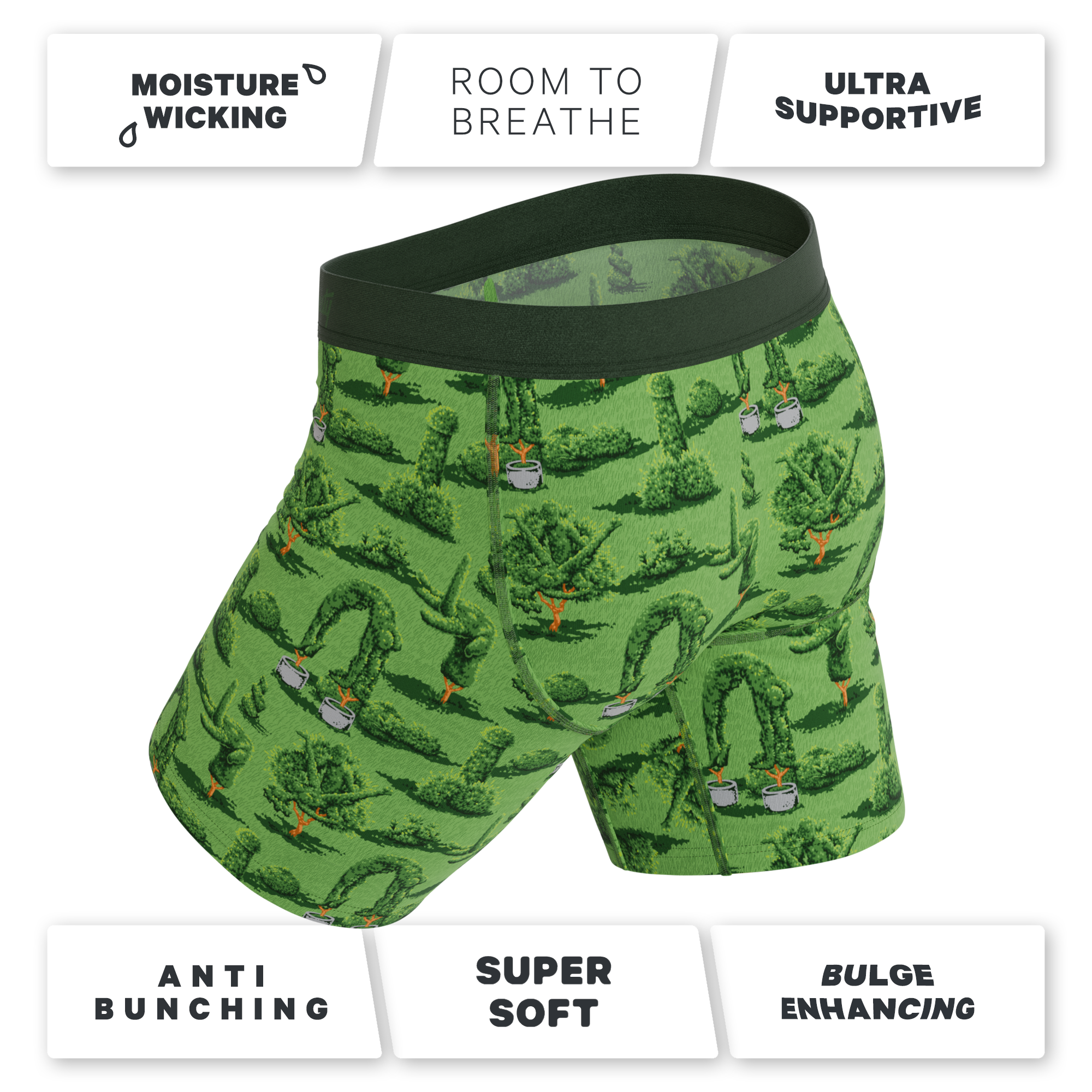 The Full Bush Bush Club | Naughty Landscaping Long Leg Ball Hammock® Pouch Underwear With Fly