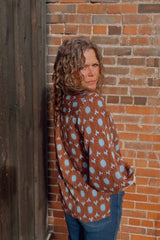 Blue Highway Retro Floral Balloon Sleeve Blouse ~ PREORDER JUNE 2026 - Lil Bee's Bohemian - Flyclothing LLC