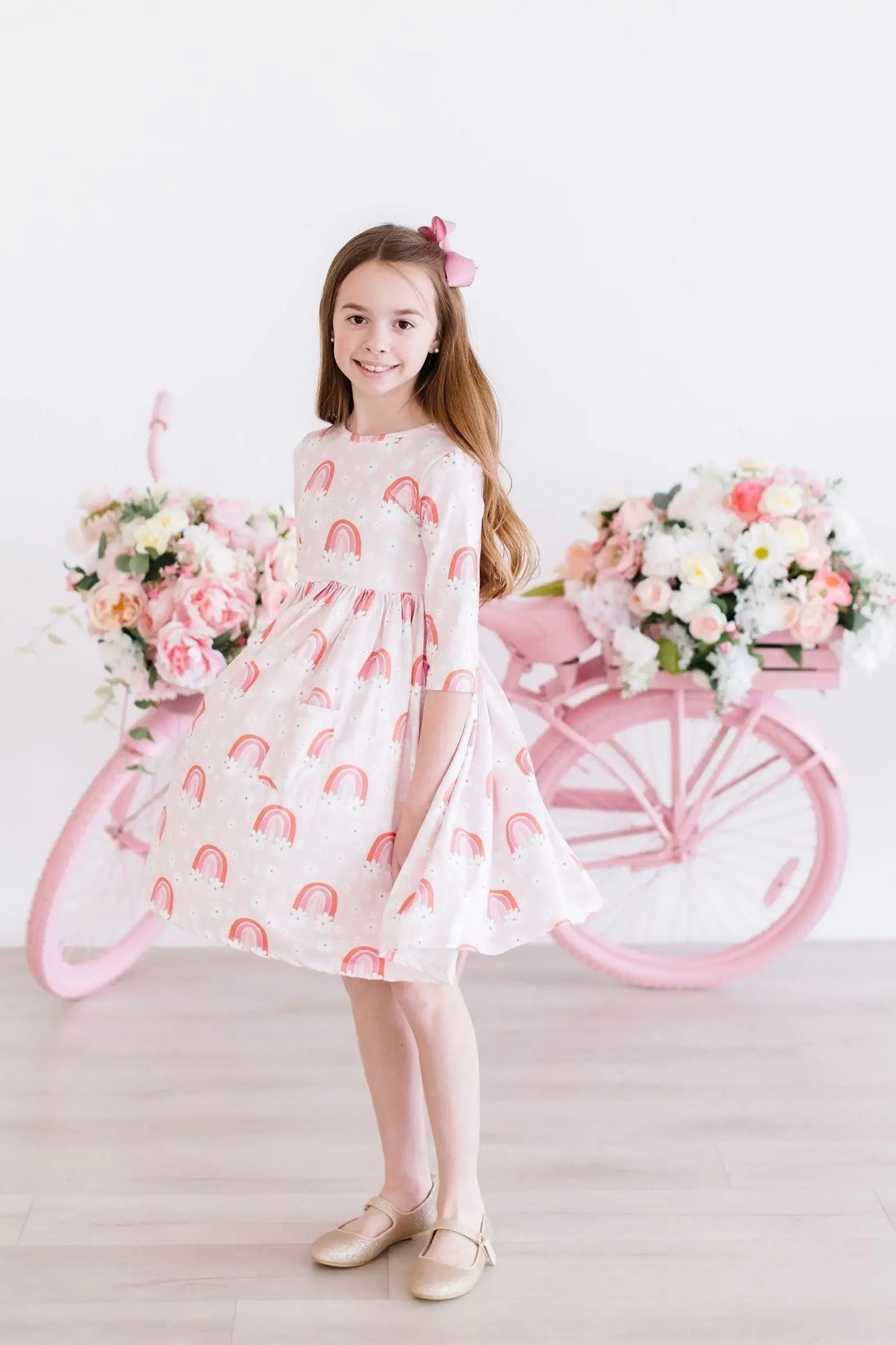 SALE Fun & Flowers 3/4 Sleeve Pocket Twirl Dress - Mila & Rose ® - Flyclothing LLC