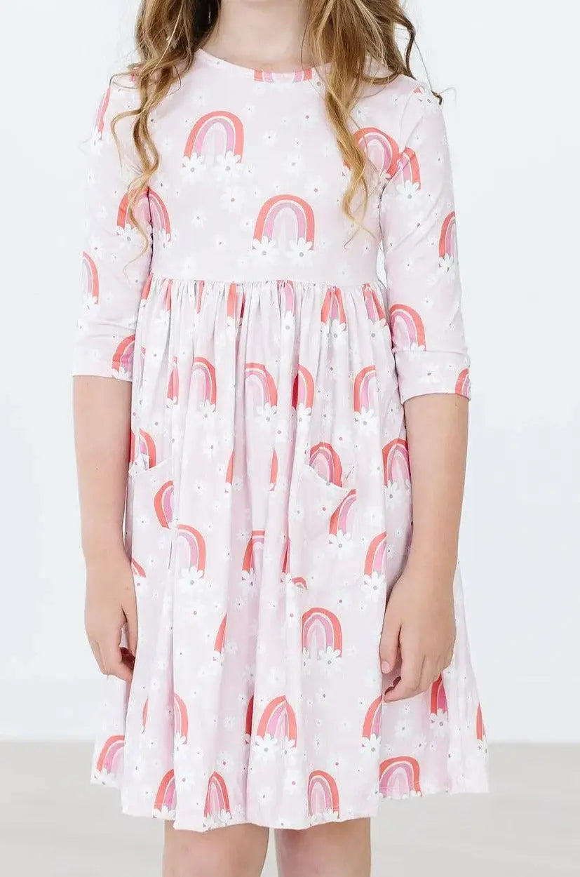 SALE Fun & Flowers 3/4 Sleeve Pocket Twirl Dress - Mila & Rose ® - Flyclothing LLC