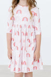 Fun & Flowers 3/4 Sleeve Pocket Twirl Dress - Mila & Rose ®