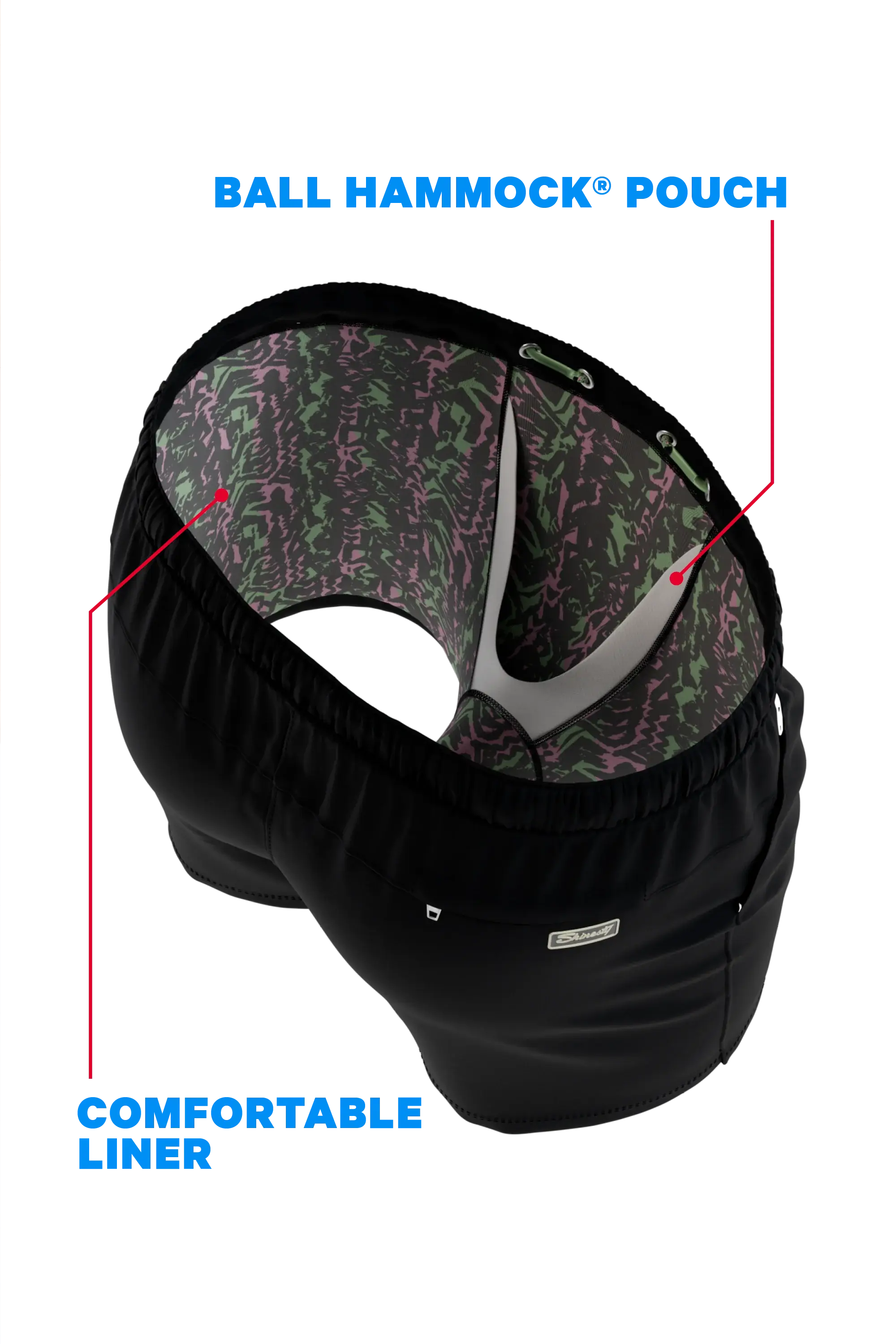 The Funky Fresh | Black and Neon Tribal Ball Hammock® Pouch 5" Swim Trunks - Shinesty - Flyclothing LLC