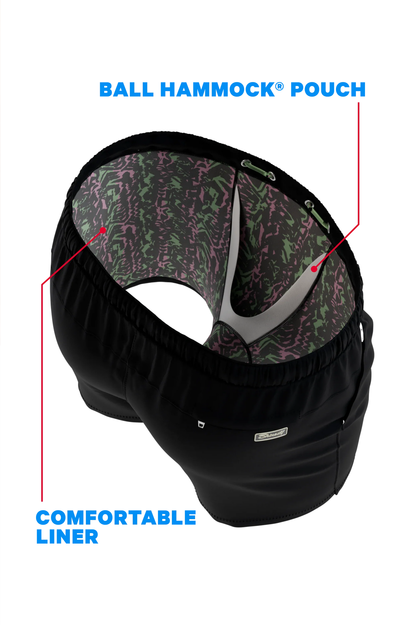 The Funky Fresh | Black and Neon Tribal Ball Hammock® Pouch 8" Swim Trunks - Shinesty - Flyclothing LLC