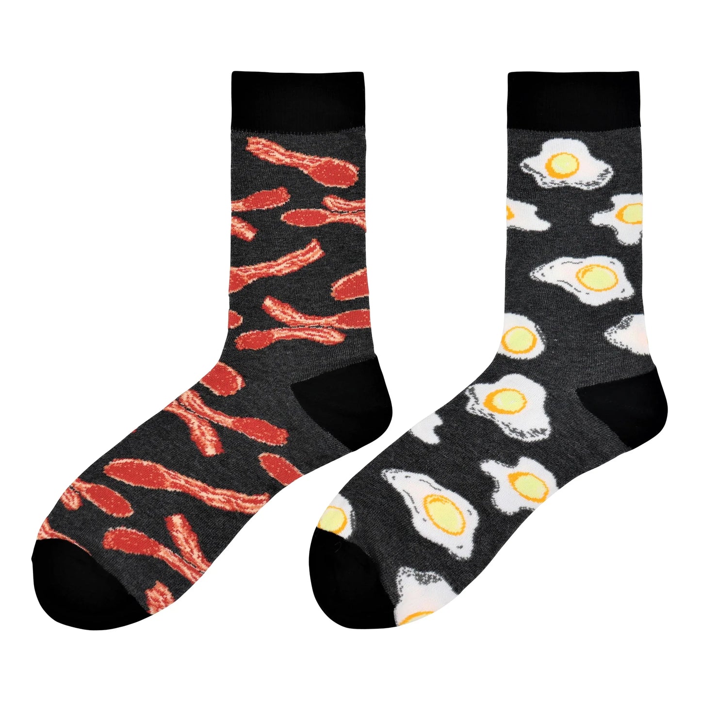 Bacon & Egg Mismatch Socks - Comfy Cotton for Men & Women - Real Sic - Flyclothing LLC
