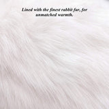 Francesca (brown) - Italian lambskin leather gloves with white rabbit fur lining