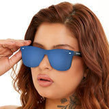 Sustainable Future - Navy Blue Square Wayfarer Sunglasses - TopFoxx - Flyclothing LLC