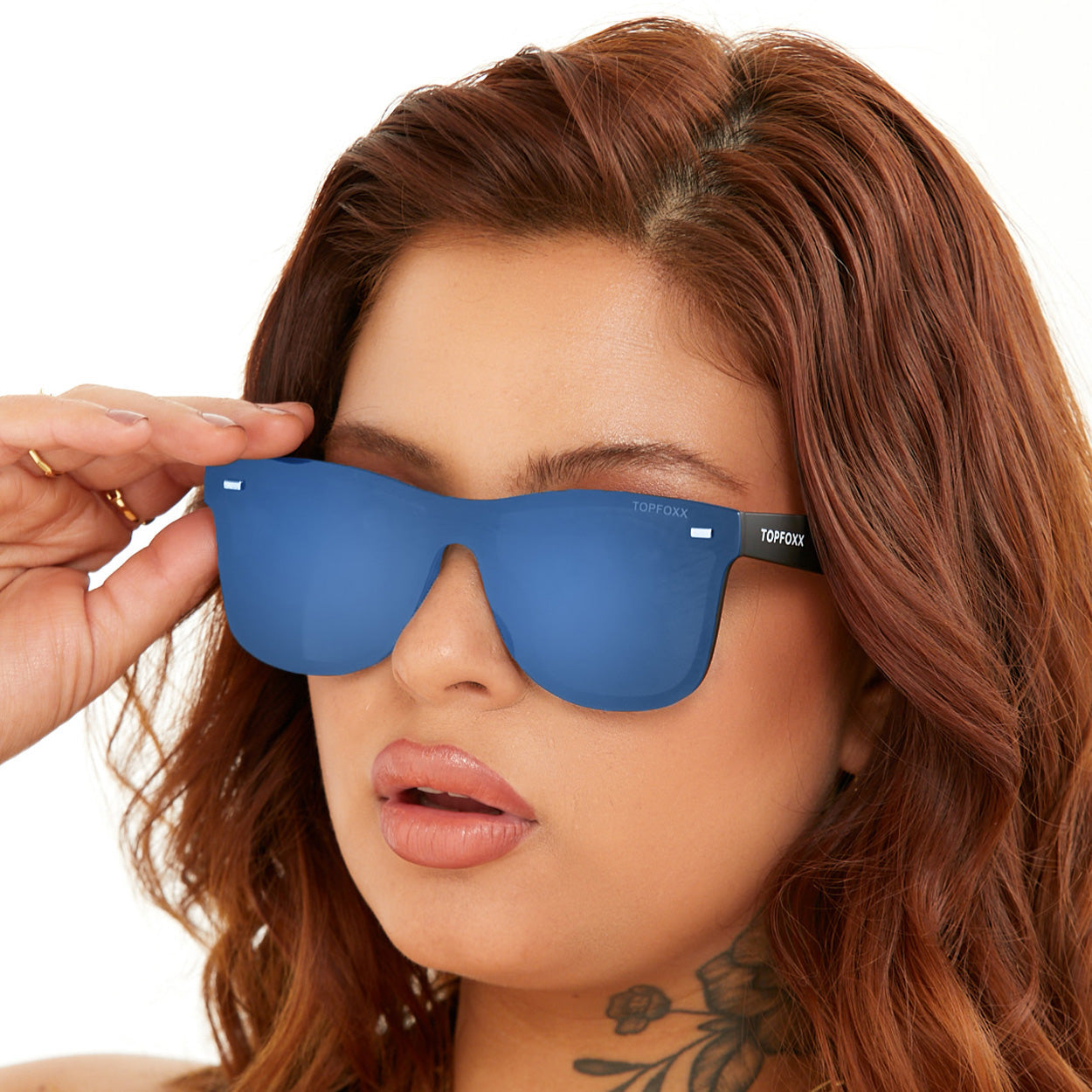 Sustainable Future - Navy Blue Square Wayfarer Sunglasses - TopFoxx - Flyclothing LLC