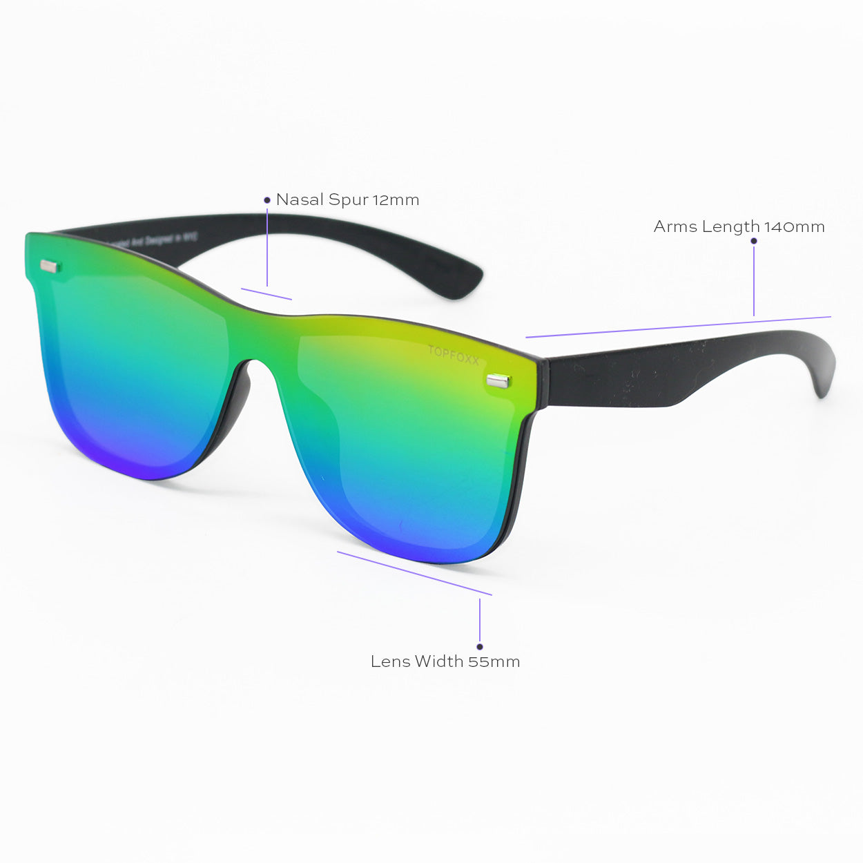 Sustainable Future - Multicolor Square Wayfarer Sunglasses - TopFoxx - Flyclothing LLC