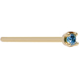 14k Yellow Gold 2mm Lab Grown Blue Diamond Nose Ring - BodyCandy - Flyclothing LLC