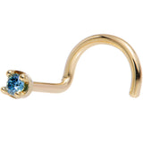 14k Yellow Gold 2mm Lab Grown Blue Diamond Nose Ring - BodyCandy - Flyclothing LLC