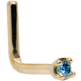 14k Yellow Gold 2mm Lab Grown Blue Diamond Nose Ring - BodyCandy - Flyclothing LLC