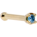 14k Yellow Gold 2mm Lab Grown Blue Diamond Nose Ring - BodyCandy - Flyclothing LLC