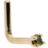 14k Yellow Gold 2mm Lab Grown Green Diamond Nose Ring - BodyCandy - Flyclothing LLC