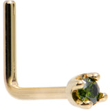 14k Yellow Gold 2mm Lab Grown Green Diamond Nose Ring - BodyCandy - Flyclothing LLC