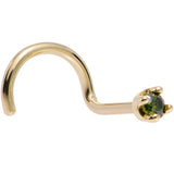 14k Yellow Gold 2mm Lab Grown Green Diamond Nose Ring - BodyCandy - Flyclothing LLC