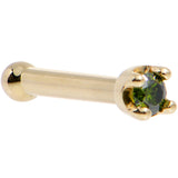 14k Yellow Gold 2mm Lab Grown Green Diamond Nose Ring - BodyCandy - Flyclothing LLC