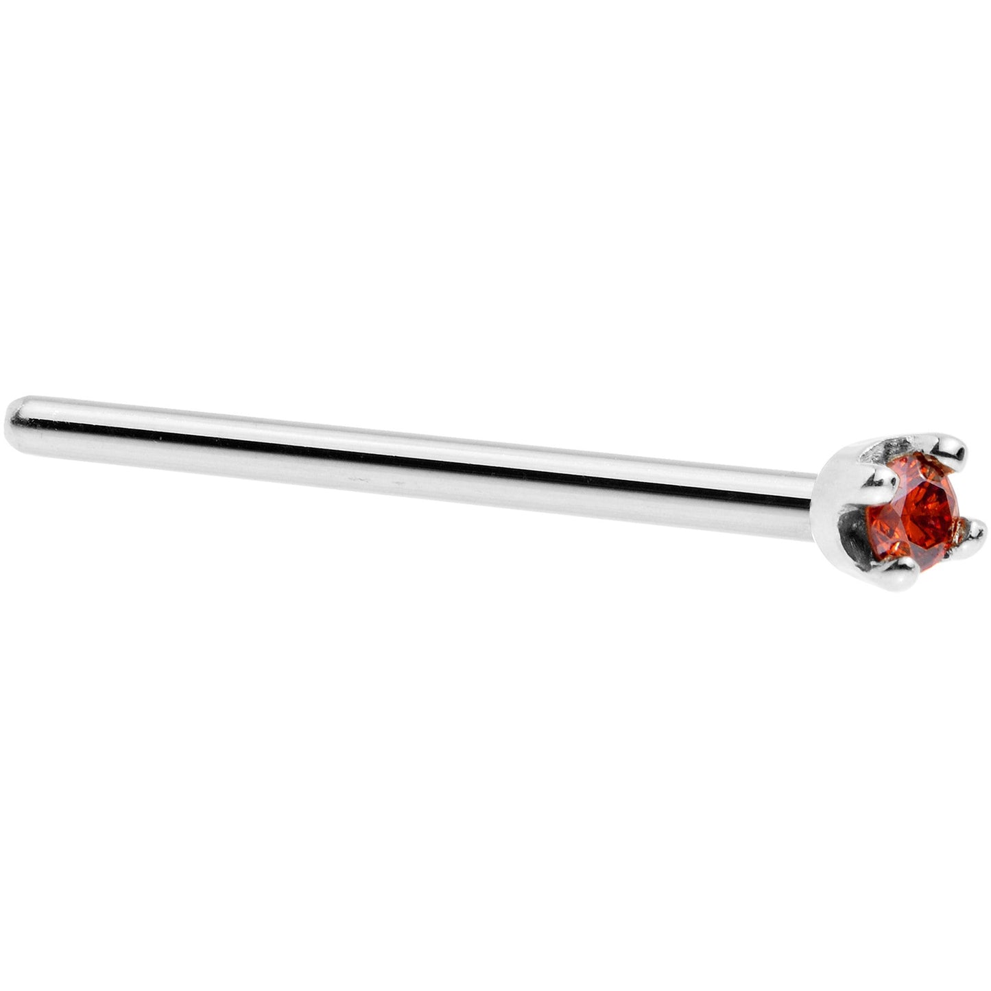 14k White Gold 2mm Lab Grown Red Diamond Nose Ring - BodyCandy - Flyclothing LLC