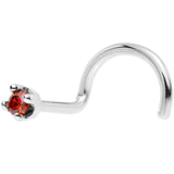 14k White Gold 2mm Lab Grown Red Diamond Nose Ring - BodyCandy - Flyclothing LLC