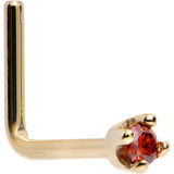 14k Yellow Gold 2mm Lab Grown Red Diamond Nose Ring - BodyCandy - Flyclothing LLC