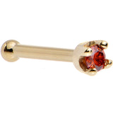 14k Yellow Gold 2mm Lab Grown Red Diamond Nose Ring - BodyCandy - Flyclothing LLC