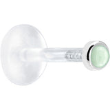 16G 1/4 Solid 14K White Gold 2mm Genuine Aventurine Quartz Bioplast Tragus Earring Stud