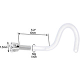 18G 1/4 White Gold 1.5mm Clear Cubic Zirconia Bioplast Nose Ring