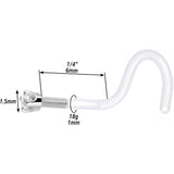 18G 1/4 White Gold 1.5mm Genuine Diamond Bioplast Nose Ring