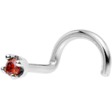 14k White Gold 2mm Lab Grown Red Diamond Nose Ring - BodyCandy - Flyclothing LLC