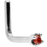 14k White Gold 2mm Lab Grown Red Diamond Nose Ring - BodyCandy - Flyclothing LLC
