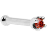 14k White Gold 2mm Lab Grown Red Diamond Nose Ring - BodyCandy - Flyclothing LLC