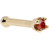 14k Yellow Gold 2mm Lab Grown Red Diamond Nose Ring - BodyCandy - Flyclothing LLC