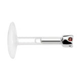 16G 1/4 14K White Gold January 1.5mm CZ Bioplast Push in Cartilage Earring