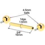 14k Solid Gold Ball Internally Threaded Barbell Tongue Ring - BodyCandy - Flyclothing LLC