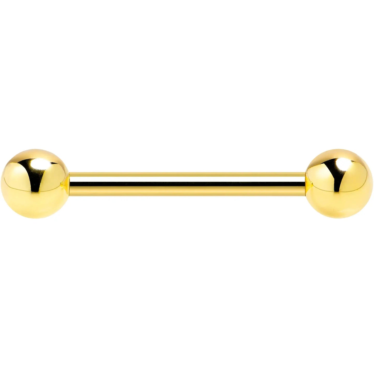14k Solid Gold Ball Internally Threaded Barbell Tongue Ring - BodyCandy - Flyclothing LLC