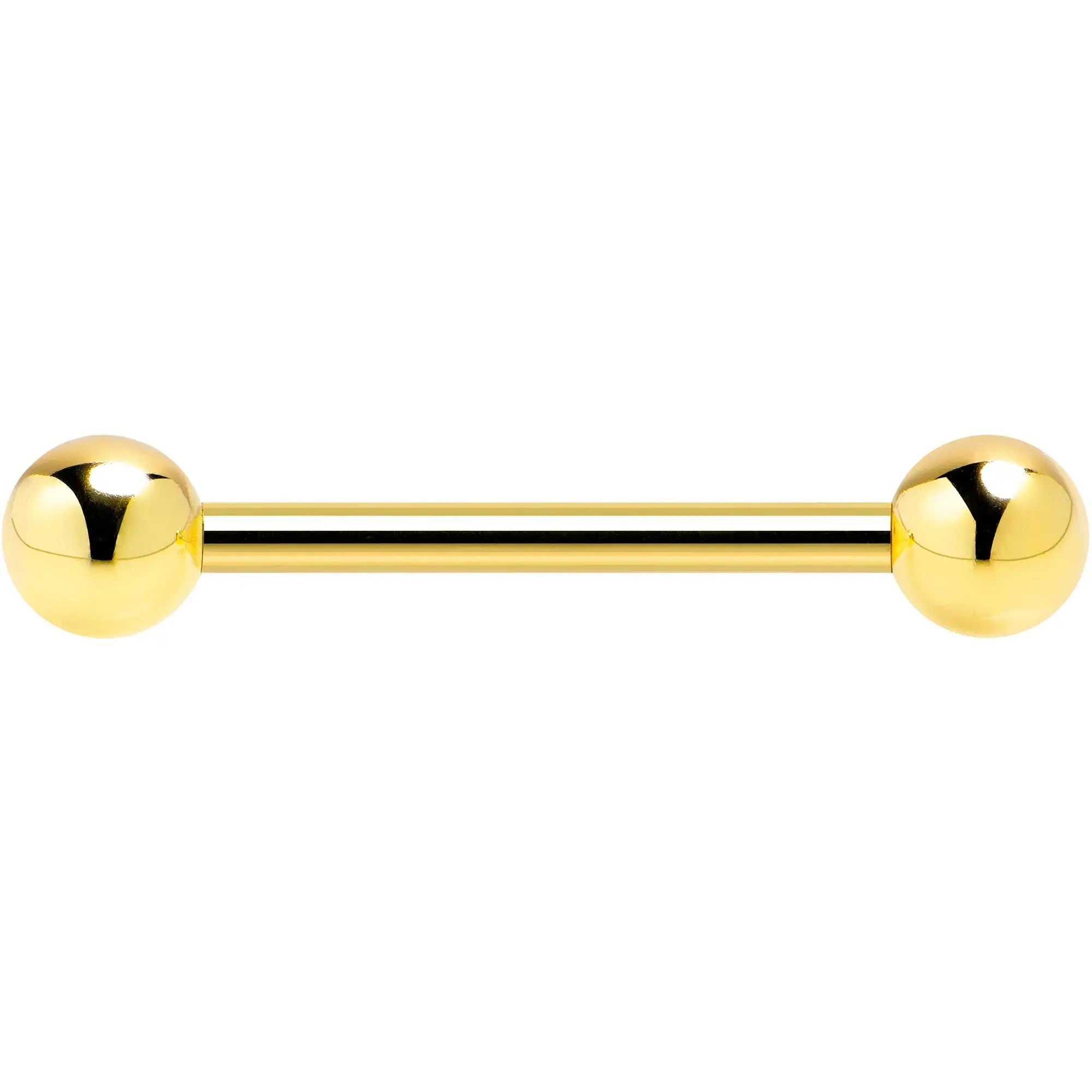 14k Solid Gold Ball Internally Threaded Barbell Tongue Ring - BodyCandy - Flyclothing LLC